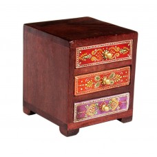 Home Decor Traditional Wooden Antique Hand Painted 3 Drawer Chest - 80   263878816746